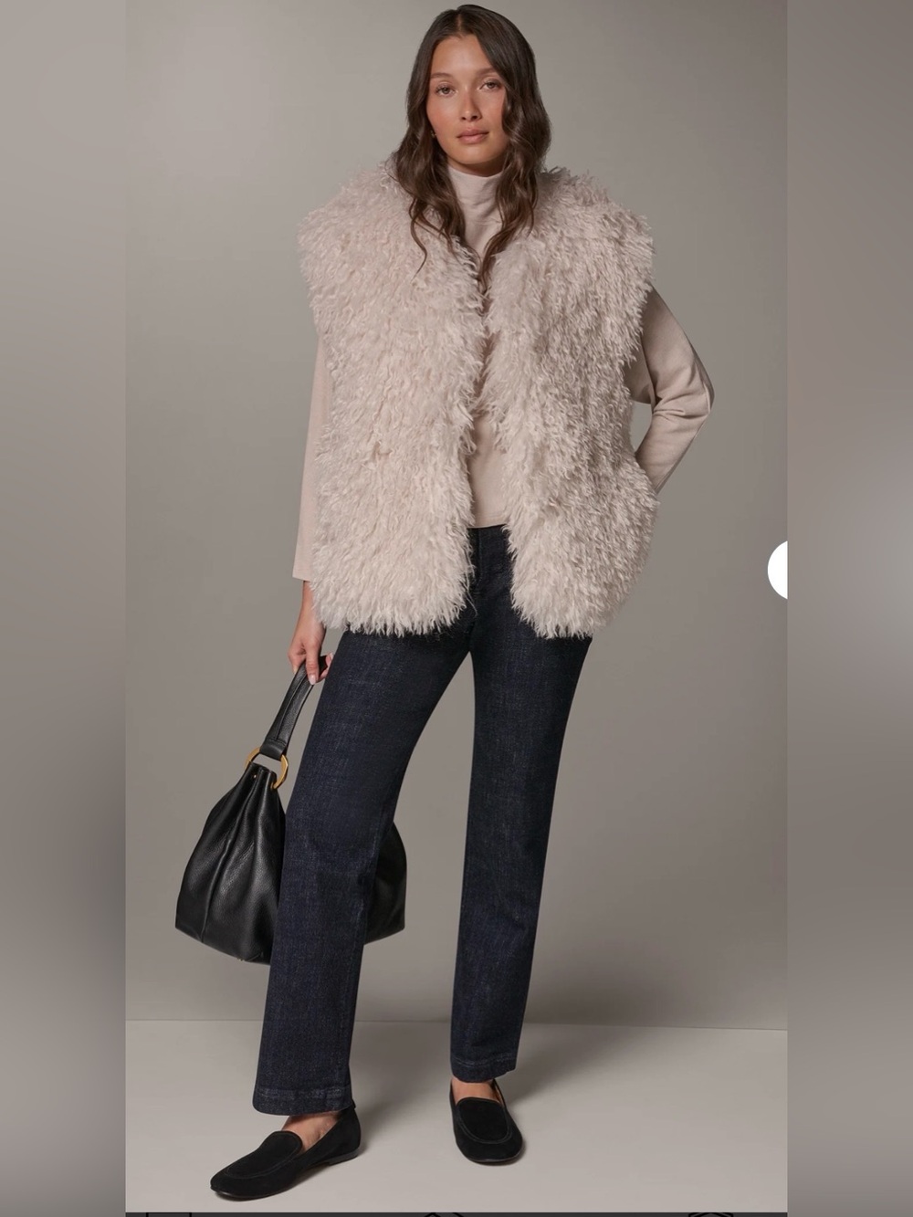 Cejon Faux Fur Cream Vest - Stylish Women's Coat